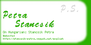 petra stancsik business card